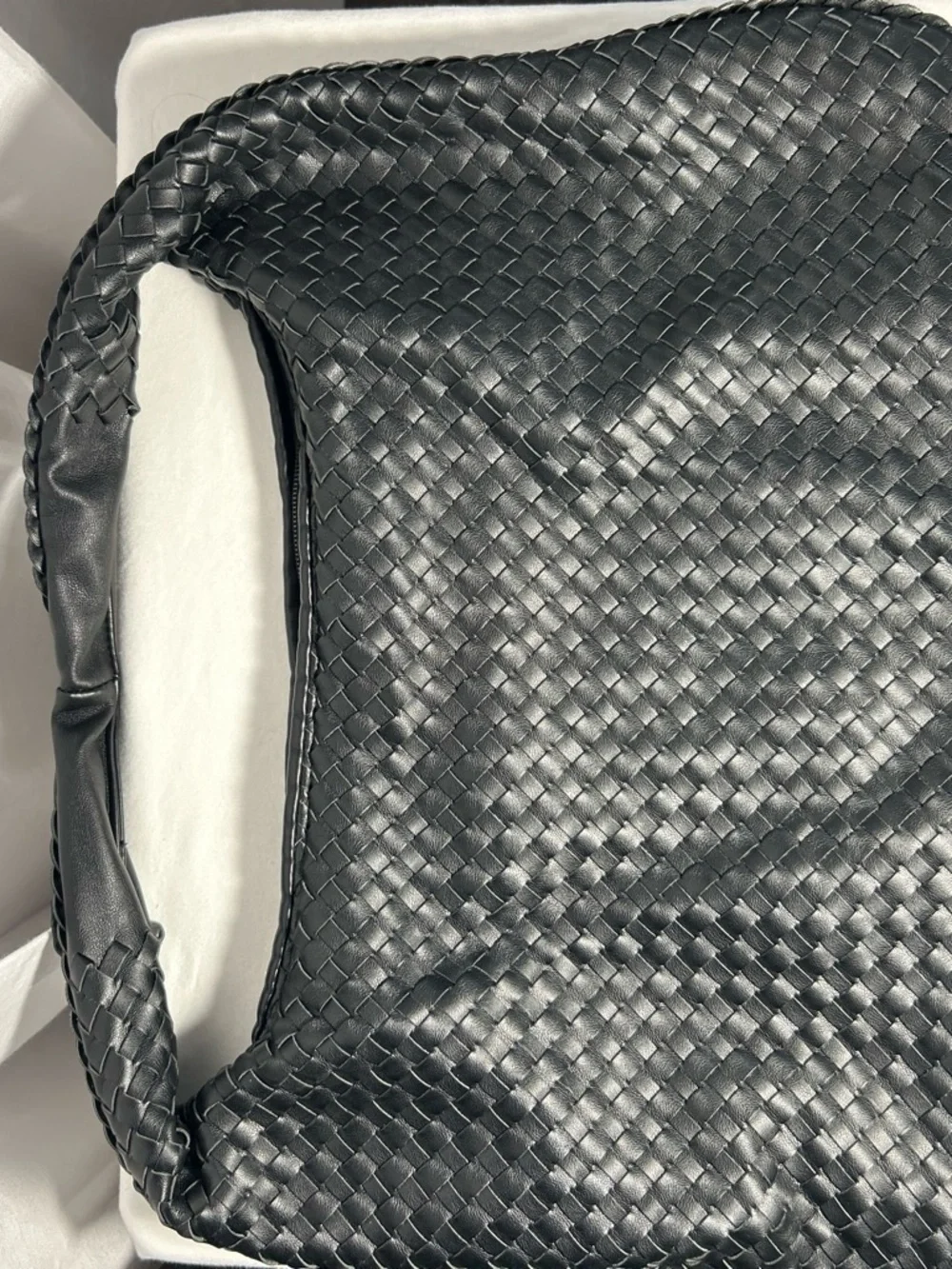 Urban Expressions | Victoria | Black Woven | Vegan Leather | Slouchy Hobo Bag